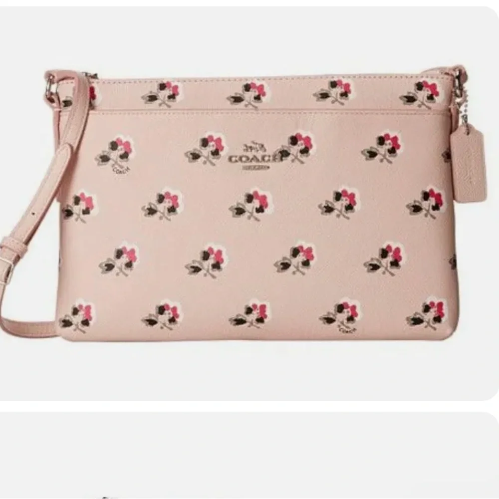 COACH Floral Print Crossgrain Journal Crossbody Purse Pink Multi - Picture 1 of 3